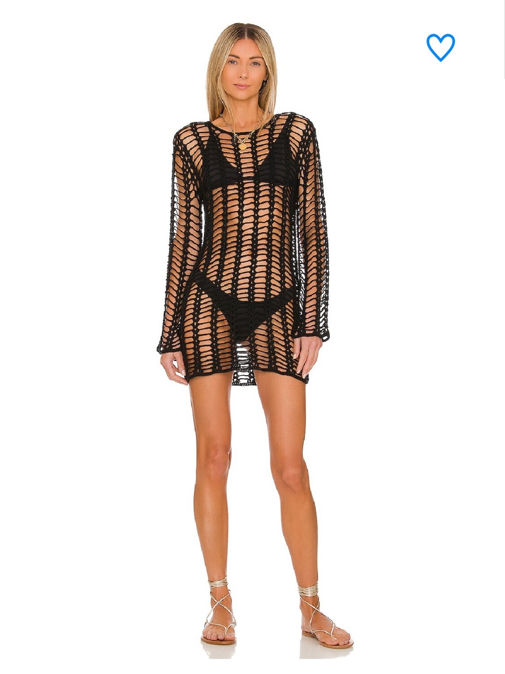 SOLD OUT - LIKE NEW - superdown black crochet cover up